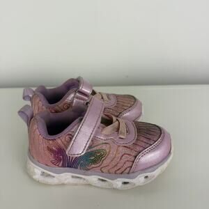 Newmall Girls LED Flashing Light-Up Butterfly Toddler Pink Sneaker Shoes US 7